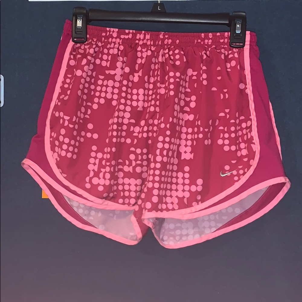 Pink polka dot Nike tempo shorts